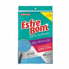 Pano Multiuso Azul Esfrebom Alta Absorc?o Leve 7 Pague 5 Unidades