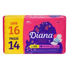 Absorvente Com Abas Suave Diana Regular Leve 16 Pague 14 Unidades