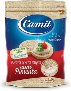 Biscoito De Arroz Integral Com Pimenta Camil 150G