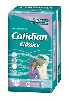 Fralda Adulto Cotidian Classica Xg Com 7 Unid