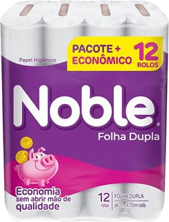 Papel Higienico Noble Folha Dupla 20M Com 12 Und