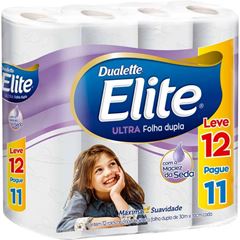 Papel Higienico Elite Dualette Folha Dupla 30M Neutro Leve 12 Pague 11 Und