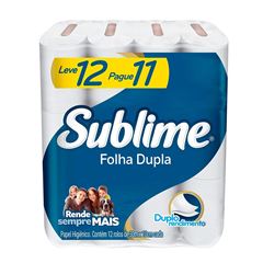 Papel Higienico Sublime Folha Dupla Neutro 30M Leve 12 Pague 11 Und