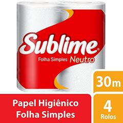 Sublime Neutro Folha Simples Papel Higienico C/4