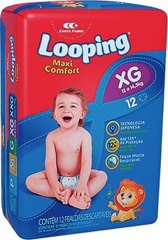 Fralda Looping Maxi Comfort Jumbinho Xg 12 Unidades